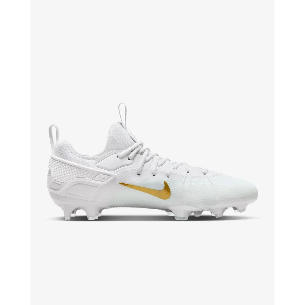 Nike Huarache 9 Elite Low LAX Lacrosse Cleats White Gold FD0089-100 Mens Sz 9.5